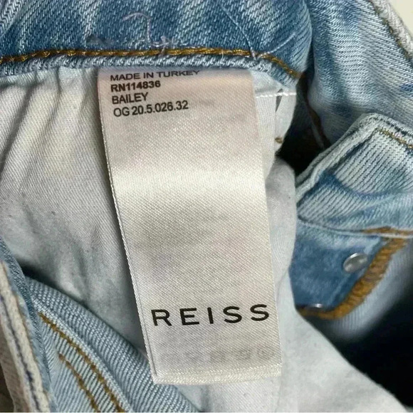 Reiss Light Wash Bailey High Waisted Straight Leg Jean - Picture 8 of 9